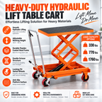 Hydraulic Lift Table Cart – Heavy Duty Scissor Lift Platform Cart for Garage, Workshop & Warehouse Material Handling