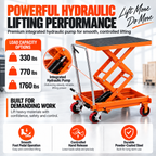 Hydraulic Lift Table Cart – Heavy Duty Scissor Lift Platform Cart for Garage, Workshop & Warehouse Material Handling