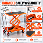 Hydraulic Lift Table Cart – Heavy Duty Scissor Lift Platform Cart for Garage, Workshop & Warehouse Material Handling