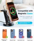 3-in-1 Magnetic Wireless Charging Station | 25W Fast Charger for iPhone, Apple Watch & AirPods | 45W Adapter Included
