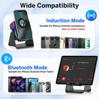 Wireless Induction Bluetooth Speaker with Adjustable Phone Stand | RGB Lights & 3500mAh Battery