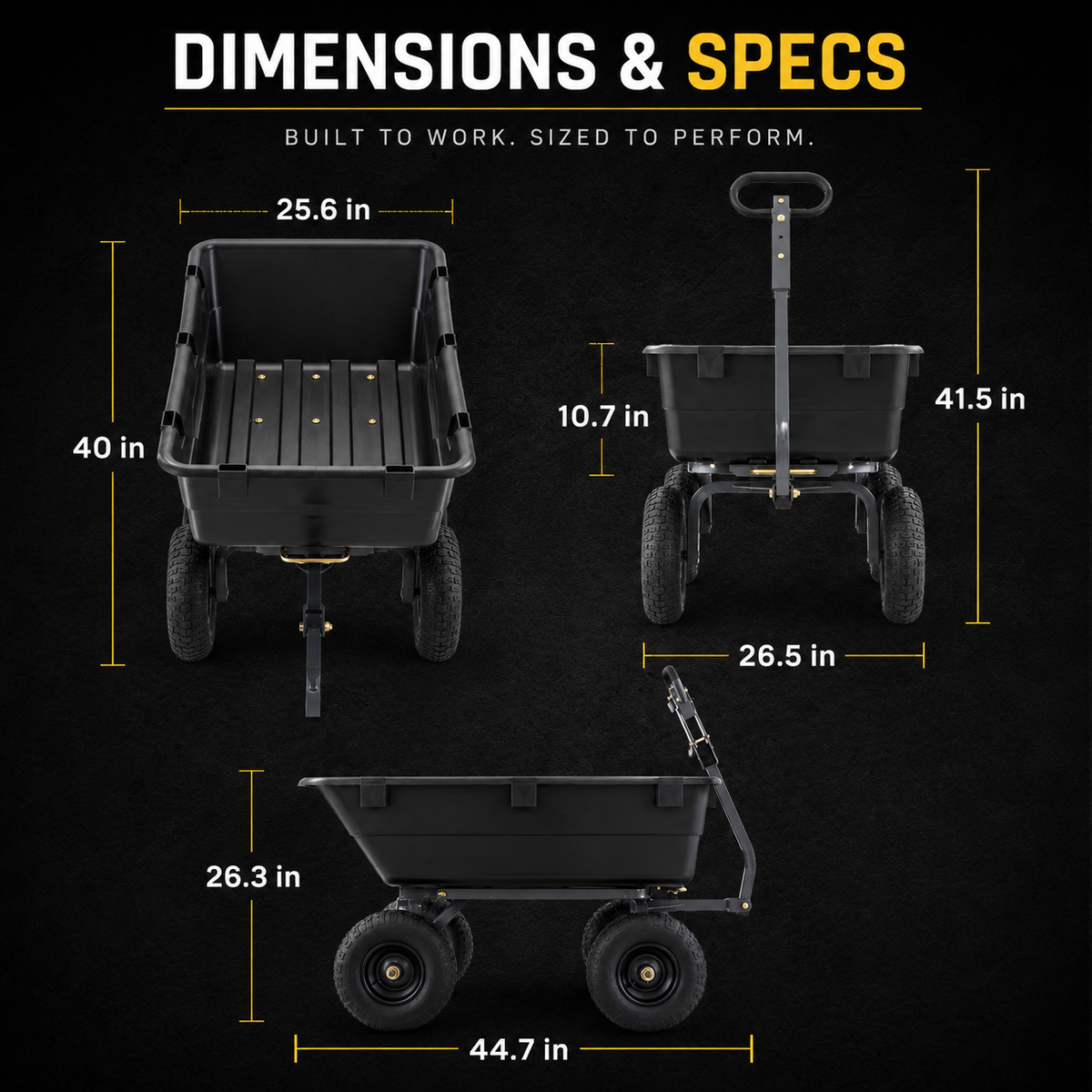 Large Capacity Garden Cart with Dump Function – Heavy-Duty Outdoor Hauling Wagon