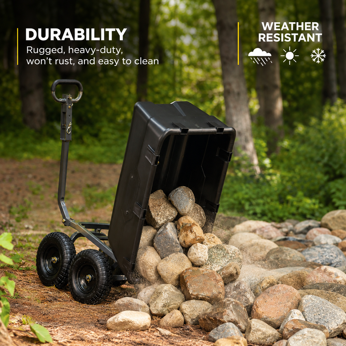 Large Capacity Garden Cart with Dump Function – Heavy-Duty Outdoor Hauling Wagon